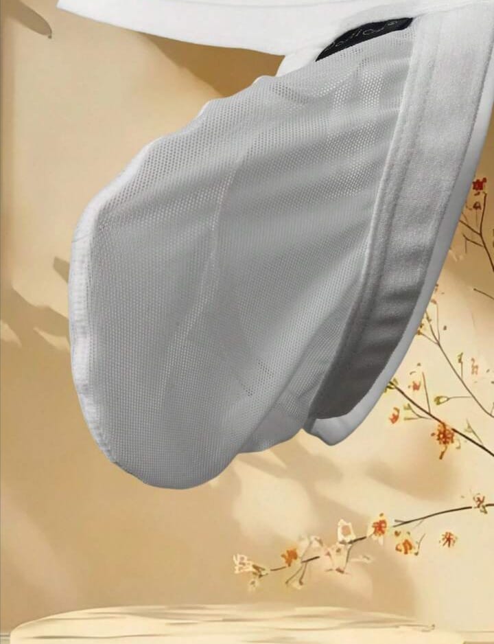 Men's Lingerie White & Red Elastic Mesh Thong